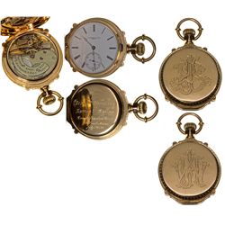 MN,Saint Paul-,18K E. Bourquin & Fils Hunter Cased Circus Presentation Watch in Original Box