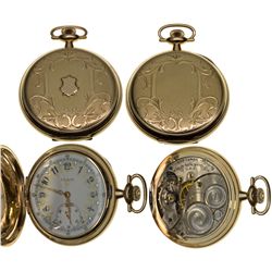 IL,Elgin-,14K Elgin 12 Size Fancy Multi-colored Dial 15J Pocket Watch