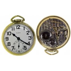 IL,Elgin-,Elgin B.W. Raymond 21 Jewel, 16 Size Open Faced Watch, 5 Positions