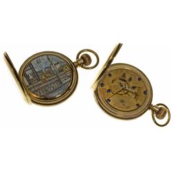 IL,Springfield-Sangamon County,G. M. Wheeler 14k Gold Fancy Dial Pocket Watch by Elgin