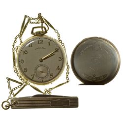 PA,Lancaster-,Hamilton 5 Position 21 Jewel Watch with Pocket Knife Fob on Chain