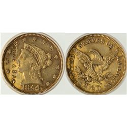 NY,Syracuse-Onondaga County,1854 Quarter Eagle Gold Coin - Counterstruck