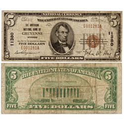 WY,Cheyenne-,$5 National Currency