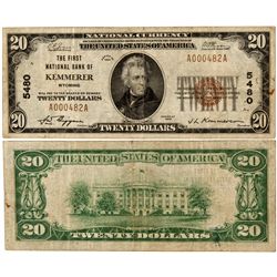 WY,Kemmerer-,$20 National Currency