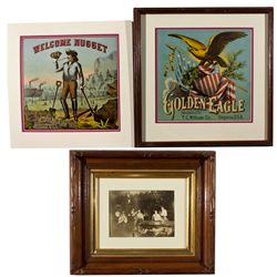 ,-,Barber Chairs in the Bar Framed Photo and Cigar Ads