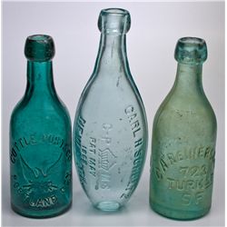 ,-,Pictorial Soda Bottles in Teal and Aqua