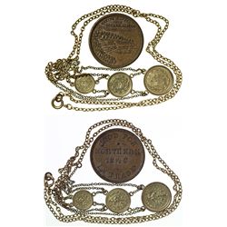 AK,Seward-,AYPE gold token necklace & Northern Saloon Token