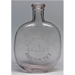 TX,Austin-,Silver King Saloon Whiskey Flask