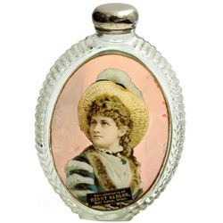 UT,Salt Lake-,Label Under Glass Whiskey Flask