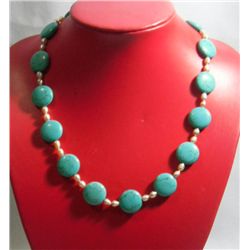 285.00CTW PHILIPPINE FRESHWATER PEARL AND BLUE TURQUOIS