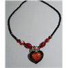 Image 1 : 137CTW SUNNY ORANGE HEART MORANO PENDANT BEADED NECKLAC