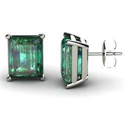 Genuine 3.60 ctw Emerald Earring 14k W/Y Gold