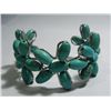Image 1 : BLUE TURQUOISE FLOWER 201.00CTW BANGLE BRACELET