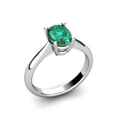 Genuine 0.52 ctw Emerald Ring 14k W/Y Gold