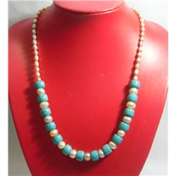 260.00CTW PHILIPPINE FRESHWATER PEARL AND BLUE TURQUOIS