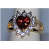 Image 1 : RED HEART SHAPED CZ 14K GOLD PLATED RING