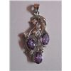 Image 1 : 6.110g Pendant of Amethyst and CZ Sterling Silver
