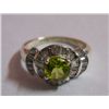 Image 1 : 3.910g Ring of Peridot & CZ Sterling Silver