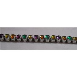 12.150g Bracelet of Amethyst,Peridot,Citrine and Green Onex Sterling Silver