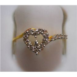 Ring of Diamond 0.26 Ctw in 1.81g 18kt Yellow Gold