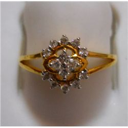 Ring of Diamond 0.19 Ctw in 2.17g 18kt Yellow Gold