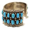 Image 3 : Old Pawn Navajo Turquoise Cluster Sterling Silver Cuff Bracelet - IC