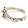 Image 3 : Old Pawn Zuni Coral & Turquoise Sterling Silver Cuff Bracelet - Robert Eustace