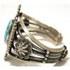 Image 3 : Old Pawn Navajo Spider Web Kingman Turquoise Sterling Silver Cuff Bracelet - Wallace Yazzie, Jr.