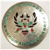 Image 2 : Old Pawn Zuni Multi-Stone Inlay Knifewing Kachina Sterling Silver Flower Pendant - DM