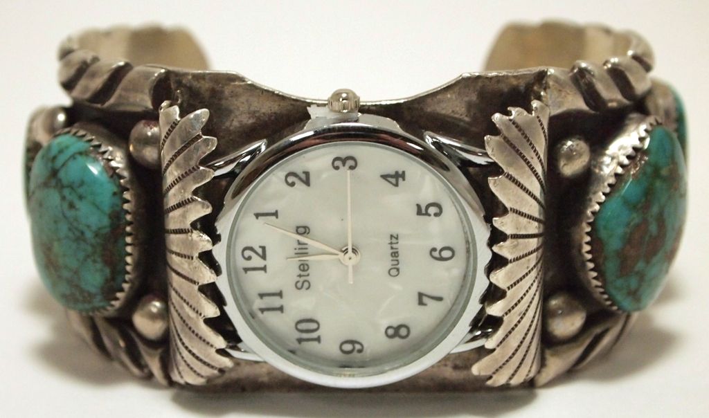 Vintage Old Pawn Navajo Royston Turquoise Sterling Silver Cuff Bracelet ...