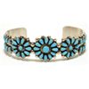 Image 1 : Old Pawn Zuni Turquoise Needlepoint Sterling Silver Cuff Bracelet - Irene Paylusi