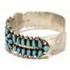 Image 3 : Old Pawn Zuni Turquoise Needlepoint Sterling Silver Cuff Bracelet - Irene Paylusi
