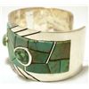 Image 3 : Carico Lake Turquoise Overlay Sterling Silver LARGE Cuff Bracelet -_ Yellow Hair