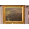 Image 1 : A Gilt Framed Oil of Scottish? Castle at Dusk. Signed K.Graves 1893...