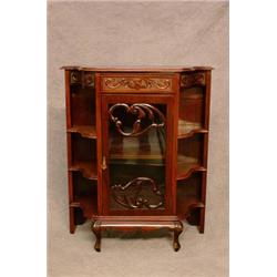 A Late Victorian Mahogany Credenza with Shaped Top Under which is Centre Drawer...