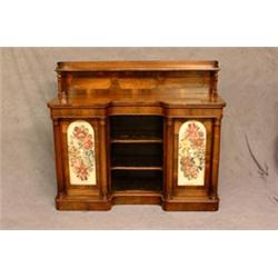A 19th Century Mahogany Sideboard with Centre Open Adjustable Shelves Flanked...