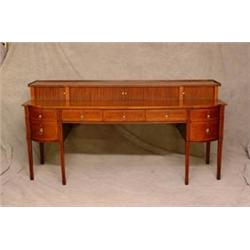 A Regency String Inlaid Mahogany Sideboard Having 3 Centre Drawers Flanked by 2...