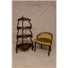 Image 1 : A Continental Ebonised Side Tub Chair with Low Back Having Ormulu Mounts on...