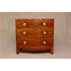 A 19th Century Mahogany Bow Fronted Bachelors Chest of 2 Short and 2 Long...