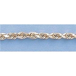 Pure Gold 16" 14kt Italian Gold-Yellow 2.5mm, D/C Rope Chain Gauge:D/C or Reg., 8.0gr