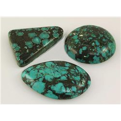 Natural Turquoise 114.43ctw Loose Gemstone Lot of 3