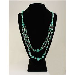 Gushing Sky Blue Turquoise 433.00ctw Beads Necklace