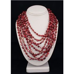 935.00CTW CERISE 8 ROW MOTHER OF PEARL NECKLACE