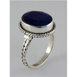 SAPPHIRE CORRUNDUM 24.61CTW SILVER RING