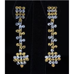 5.24g New Design Diamond Cut 2Tone Gold Plated Silver Earring