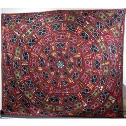 Indian Handmade Embroider Wall Art Fabric Decoration, 93incx79inc