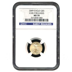 Certified $5 American Gold Eagle 2009 MS70 NGC
