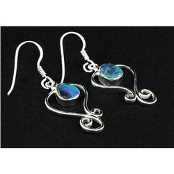 Opal Doublet 16.23ctw Cute Design .925 Hook Earring