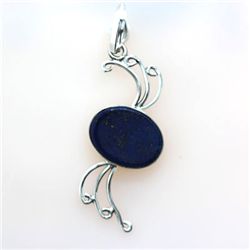 31.ctw Lapis Gemstone Silver Pendant