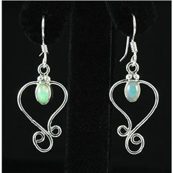 Cabochon Opal 0.60ctw Flower Design 0.925 Earring 3.0g